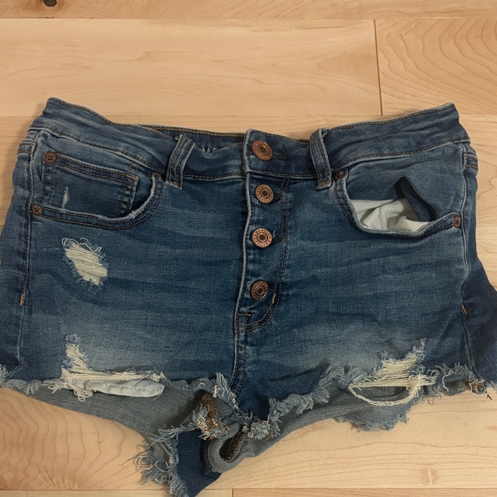 American Eagle Outfitters Ripped Blue Jean Shorts